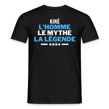 KINÉ l'homme le mythe la légende - humour - T-shirt homme - noir - Devant - AI Model Male 178 light (178cm)