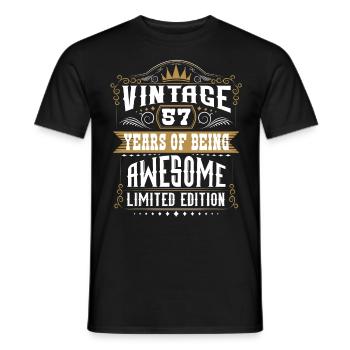 57 Years Of Being Awesome 57 Geburtstag 57 Jahre - Männer T-Shirt - Schwarz - Vorne - AI Model Male 178 light (178cm)