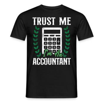 Accountant Bookkeeper Accounting - Men's T-Shirt - black - Front - AI Model Male 178 light (178cm)