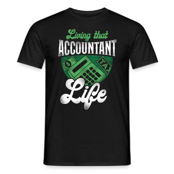 Accountant Bookkeeper Accounting - Men's T-Shirt - black - Front - AI Model Male 178 light (178cm)