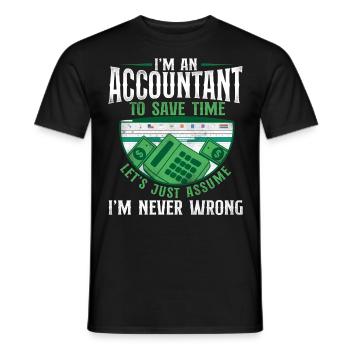 Accountant Bookkeeper Accounting - Men's T-Shirt - black - Front - AI Model Male 178 light (178cm)