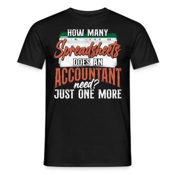 Accountant Bookkeeper Accounting - Men's T-Shirt - black - Front - AI Model Male 178 light (178cm)