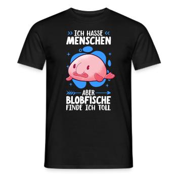 Blobfisch ich hasse Menschen hässlicher Fisch Meme - Männer T-Shirt - Schwarz - Vorne - AI Model Male 178 light (178cm)