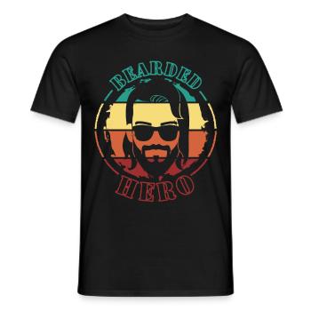 Dad | Schnauzer | Hip | Moustache | 3 days beard - Men's T-Shirt - black - Front - AI Model Male 178 light (178cm)