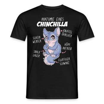 Anatomie eines Chinchilla - Motiv für Liebhaber - Männer T-Shirt - Schwarz - Vorne - AI Model Male 178 light (178cm)