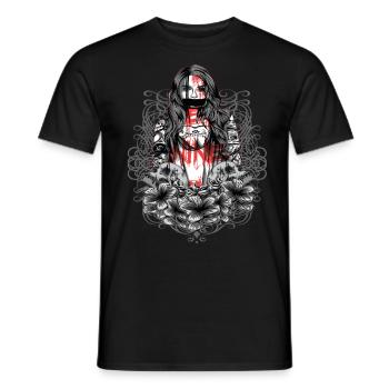 Skelett Totenkopf Schwarz - Männer T-Shirt - Schwarz - Vorne - AI Model Male 178 light (178cm)