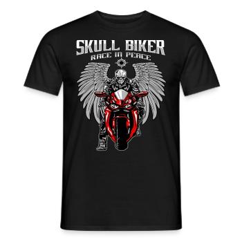 Skelett Totenkopf Motorrad Motorradfahrer - Männer T-Shirt - Schwarz - Vorne - AI Model Male 178 light (178cm)