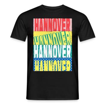 Hanovre Allemagne City Font Skyline Accueil - T-shirt homme - noir - Devant - AI Model Male 178 light (178cm)