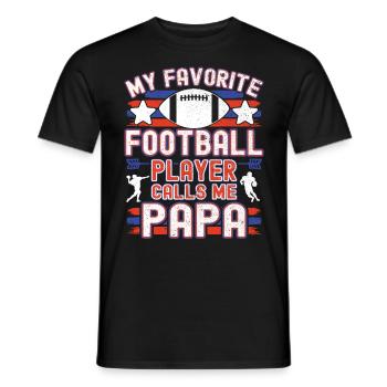 American Football Dad Dad Dad Football Player - Men's T-Shirt - black - Front - AI Model Male 178 light (178cm)