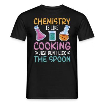 Chemistry is like cooking Funny chemist gift - Men's T-Shirt - black - Front - AI Model Male 178 light (178cm)