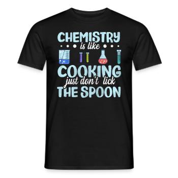 Chemistry is like cooking Funny chemist gift - Men's T-Shirt - black - Front - AI Model Male 178 light (178cm)