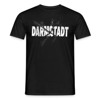 Darmstadt Allemagne City Font Grunge Splash - T-shirt homme - noir - Devant - AI Model Male 178 light (178cm)