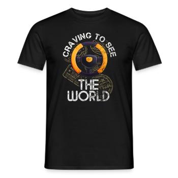 Autofahren Sehnsucht nach Roadtrips Lenkrad Tra - Männer T-Shirt - Schwarz - Vorne - AI Model Male 178 light (178cm)