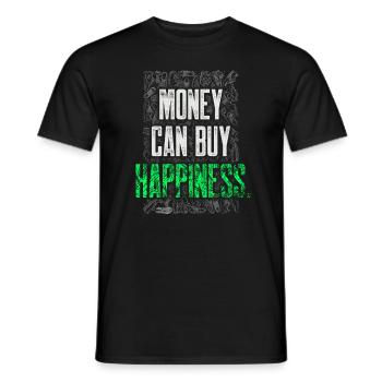 Rubber Shoes Money Can Buy Happiness Funny Sneaker - Men's T-Shirt - black - Front - AI Model Male 178 light (178cm)