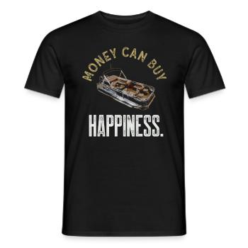 Pontoon Boat Lover Money Can Buy Happiness Funny B - Men's T-Shirt - black - Front - AI Model Male 178 light (178cm)