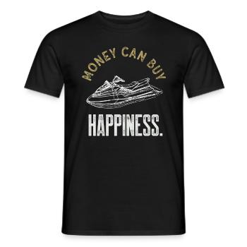 Personal Watercraft Money Can Buy Happiness Funny - Men's T-Shirt - black - Front - AI Model Male 178 light (178cm)