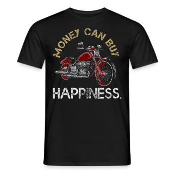 Motorradfahrer Geld kann Glück Lustiger Mot kaufen - Männer T-Shirt - Schwarz - Vorne - AI Model Male 178 light (178cm)