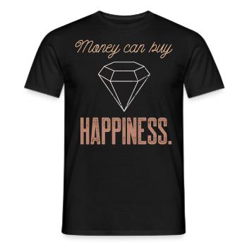 Schmuck Bling Geld kann Glück kaufen Lustiges Diamon - Männer T-Shirt - Schwarz - Vorne - AI Model Male 178 light (178cm)