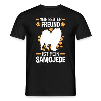 Mein Samojede ist mein bester Freund Samojede - Männer T-Shirt - Schwarz - Vorne - AI Model Male 178 light (178cm)