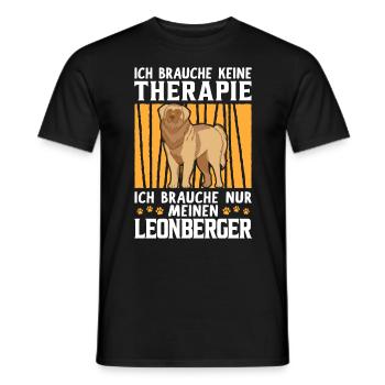 Leonberger keine Therapie deutscher Wachhund - Männer T-Shirt - Schwarz - Vorne - AI Model Male 178 light (178cm)