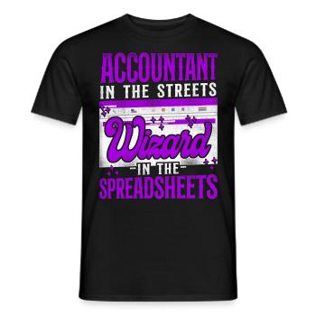 Accountant Bookkeeper Accounting - Men's T-Shirt - black - Front - AI Model Male 178 light (178cm)