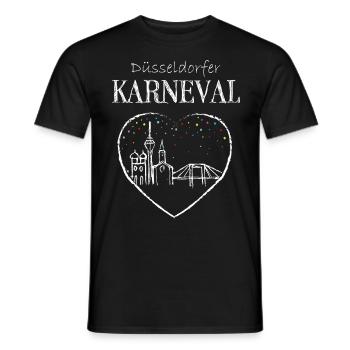 Skyline Düsseldorf Karneval Helau Fasching Narr - Männer T-Shirt - Schwarz - Vorne - AI Model Male 178 light (178cm)
