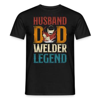 Welder Welding Dad Father Vintage - Men's T-Shirt - black - Front - AI Model Male 178 light (178cm)