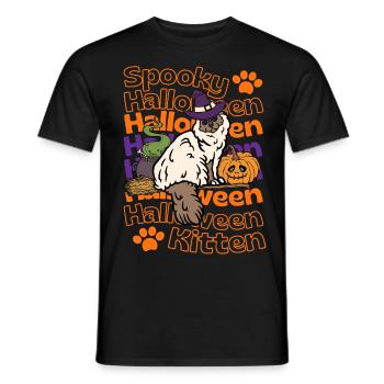 Burma Halloween cat. Spooky Halloween Cat - Men's T-Shirt - black - Front - AI Model Male 178 light (178cm)
