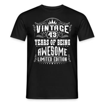 43 ans d’être génial 43 anniversaire 43 ans - T-shirt homme - noir - Devant - AI Model Male 178 light (178cm)
