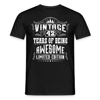 42 Years Of Being Awesome 42 Birthday 42 Years - Men's T-Shirt - black - Front - AI Model Male 178 light (178cm)