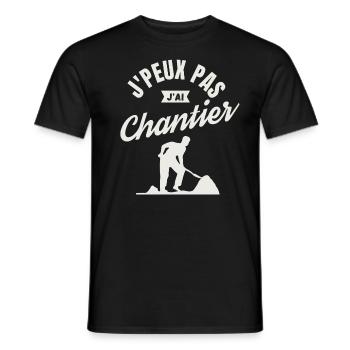 J'peux pas j'ai chantier - T-shirt homme - noir - Devant - AI Model Male 178 light (178cm)