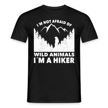 Wandern Im Not Afraid Of Wild Animals Trekking - Männer T-Shirt - Schwarz - Vorne - AI Model Male 178 light (178cm)