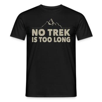Wandern No Trek Is Too Long Trekking Wanderer - Männer T-Shirt - Schwarz - Vorne - AI Model Male 178 light (178cm)