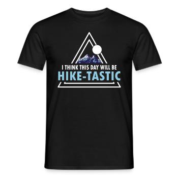 Wandern This Day Will Be Hike-Tastic Trekking - Männer T-Shirt - Schwarz - Vorne - AI Model Male 178 light (178cm)