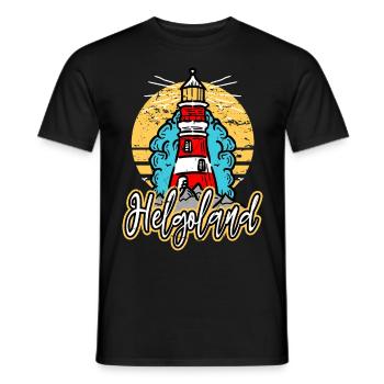 Helgoland Allemagne City Lighthouse Font - T-shirt homme - noir - Devant - AI Model Male 178 light (178cm)