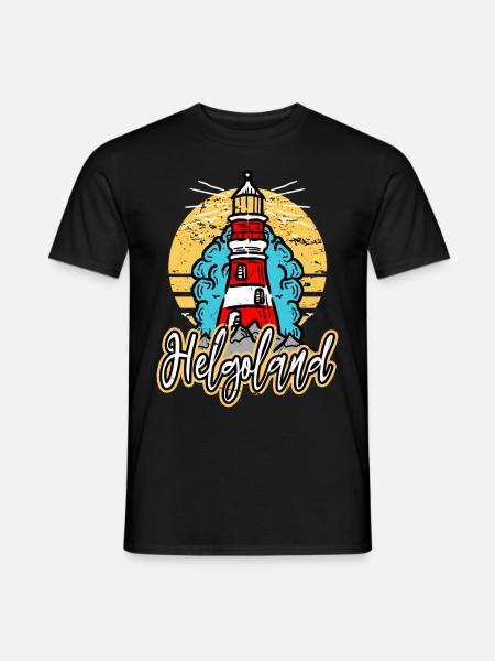 Helgoland Deutschland Stadt Leuchtturm Schrift - Männer T-Shirt - Schwarz