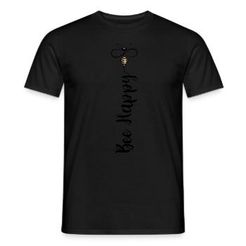 Bee Happy - Männer T-Shirt - Schwarz - Vorne - AI Model Male 178 light (178cm)