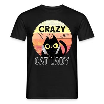 Crazy Cat Lady - Men's T-Shirt - black - Front - AI Model Male 178 light (178cm)