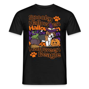 Beagle Halloween Hund Spooky Halloween Beagle - Männer T-Shirt - Schwarz - Vorne - AI Model Male 178 light (178cm)