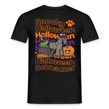 Schnauzer Halloween Spooky Halloween Schnauzer - Männer T-Shirt - Schwarz - Vorne - AI Model Male 178 light (178cm)