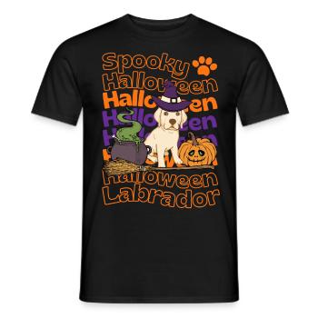 Labrador Retriever Halloween Spooky Halloween - T-shirt homme - noir - Devant - AI Model Male 178 light (178cm)