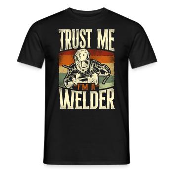 Soudeur Soudage Vintage Retro Trust - T-shirt homme - noir - Devant - AI Model Male 178 light (178cm)