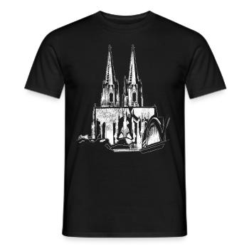 Cathédrale de Cologne Cologne Kölle Carnaval de Cologne Skyline - T-shirt homme - noir - Devant - AI Model Male 178 light (178cm)
