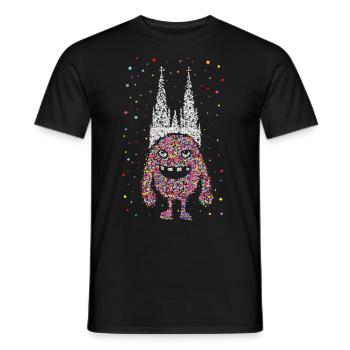 Confettis Cathédrale de Cologne Carnaval Viva Colonia Kölle Jeck - T-shirt homme - noir - Devant - AI Model Male 178 light (178cm)
