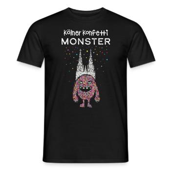 Kölner Konfetti Monster Köln Dom Karneval Fasnacht - Männer T-Shirt - Schwarz - Vorne - AI Model Male 178 light (178cm)