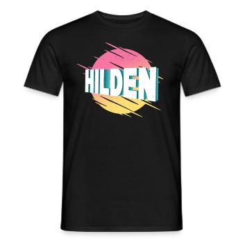 Hilden Germany City Font Vintage Retro - Men's T-Shirt - black - Front - AI Model Male 178 light (178cm)