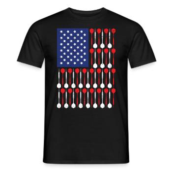 Darts Dartpfeile USA Dart - Men's T-Shirt - black - Front - AI Model Male 178 light (178cm)