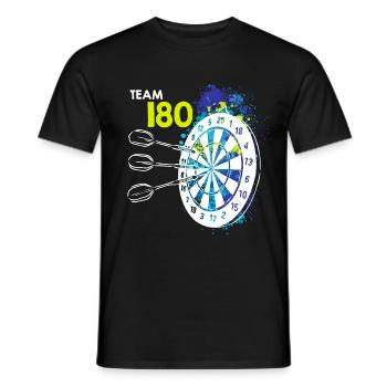 Team 180 Darts 180 dartboard 180 in darts - Men's T-Shirt - black - Front - AI Model Male 178 light (178cm)