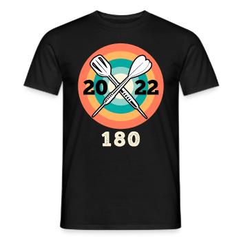 2022 Darts 180 fléchettes 180 en fléchettes - T-shirt homme - noir - Devant - AI Model Male 178 light (178cm)