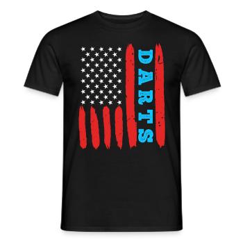 Dart USA Flagge US Fan Darts - Männer T-Shirt - Schwarz - Vorne - AI Model Male 178 light (178cm)